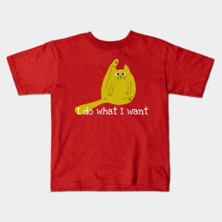 Funny cat : I Do What I Want Kids T-Shirt